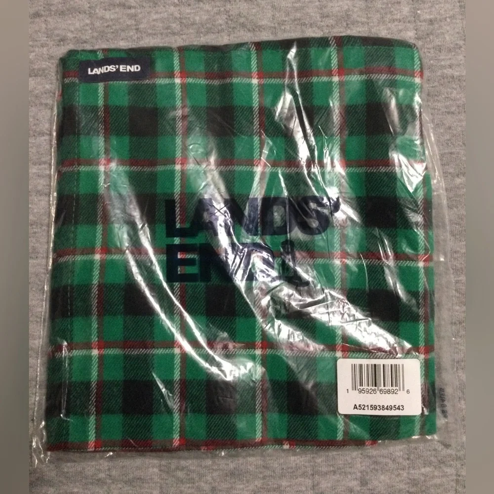 Lands' End Emerald/Check Dog Bandana